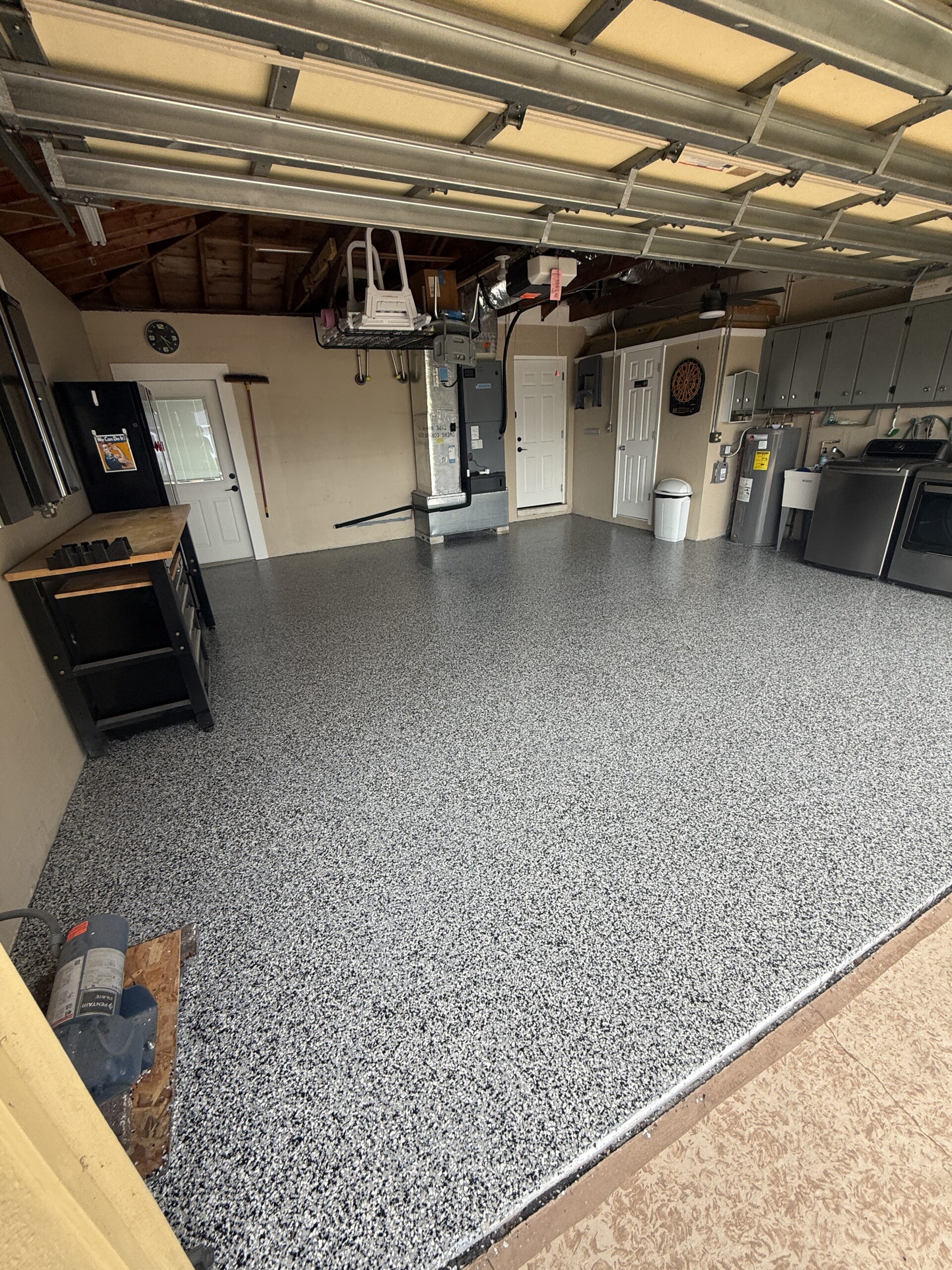 Finished Domino full-flake garage floor coating in Seminole FL